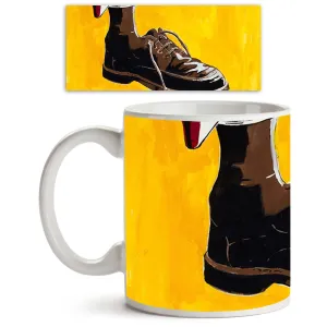 Abstract Water Color Of A Shoe & Coffee Mill Ceramic Coffee Tea Mug Inside White