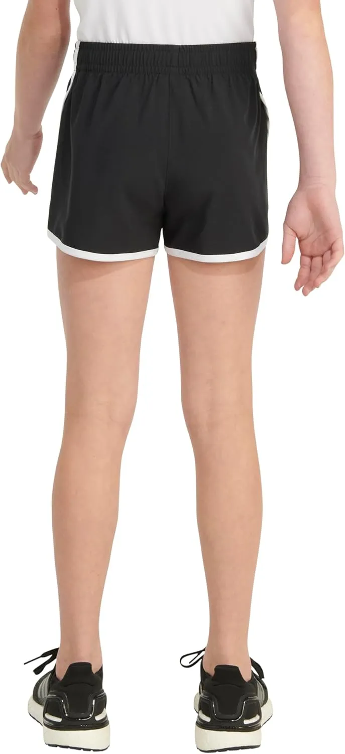 adidas Girls' Elastic Waistband Retro Woven Gym Shorts