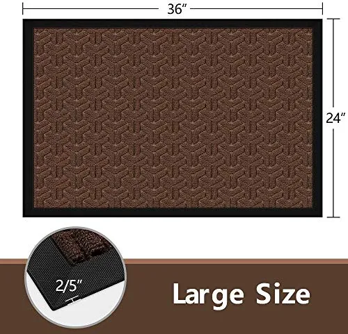Amagabeli 2 Pack Large Outdoor Door Mats Rubber Shoes Scraper 36" x 24" BG347