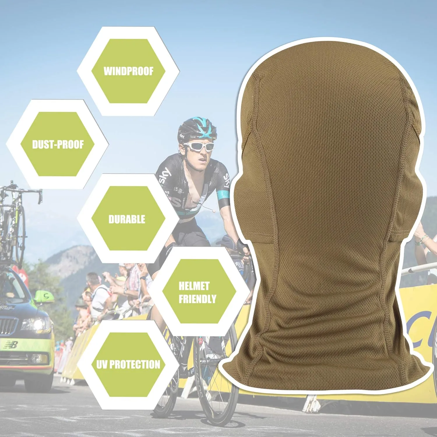 Balaclava Face Mask Adjustable Windproof UV Protection Hood