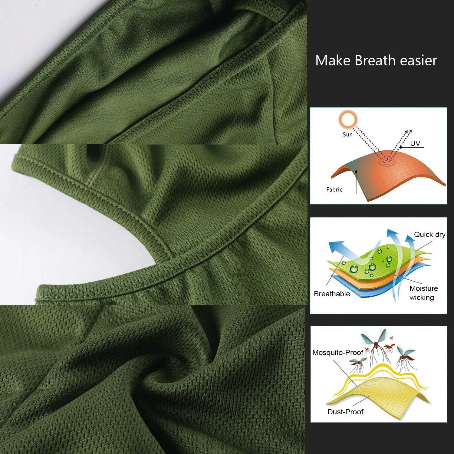 Balaclava Face Mask Adjustable Windproof UV Protection Hood