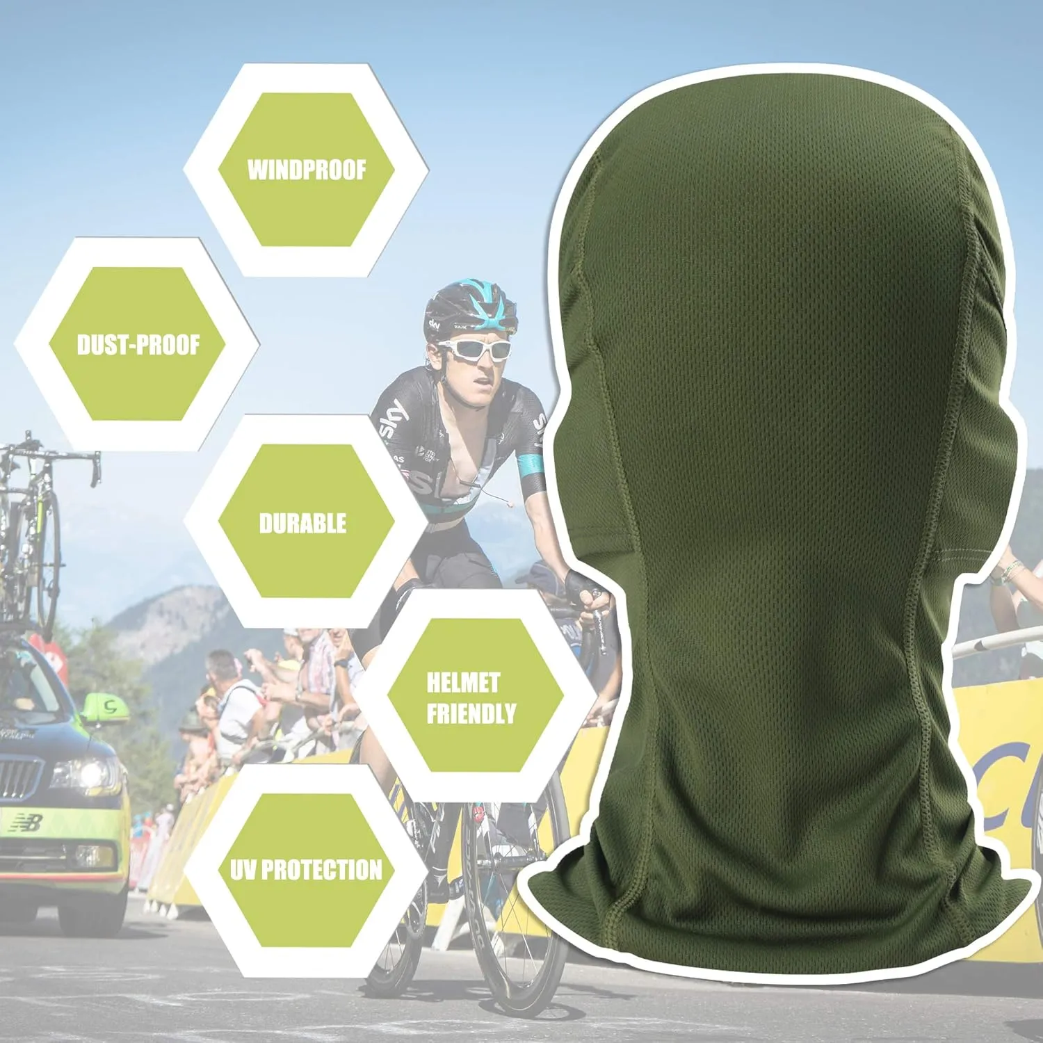 Balaclava Face Mask Adjustable Windproof UV Protection Hood