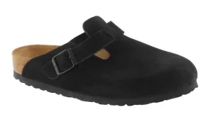 BIRKENSTOCK Boston Softbed Black Suede Leather Clog