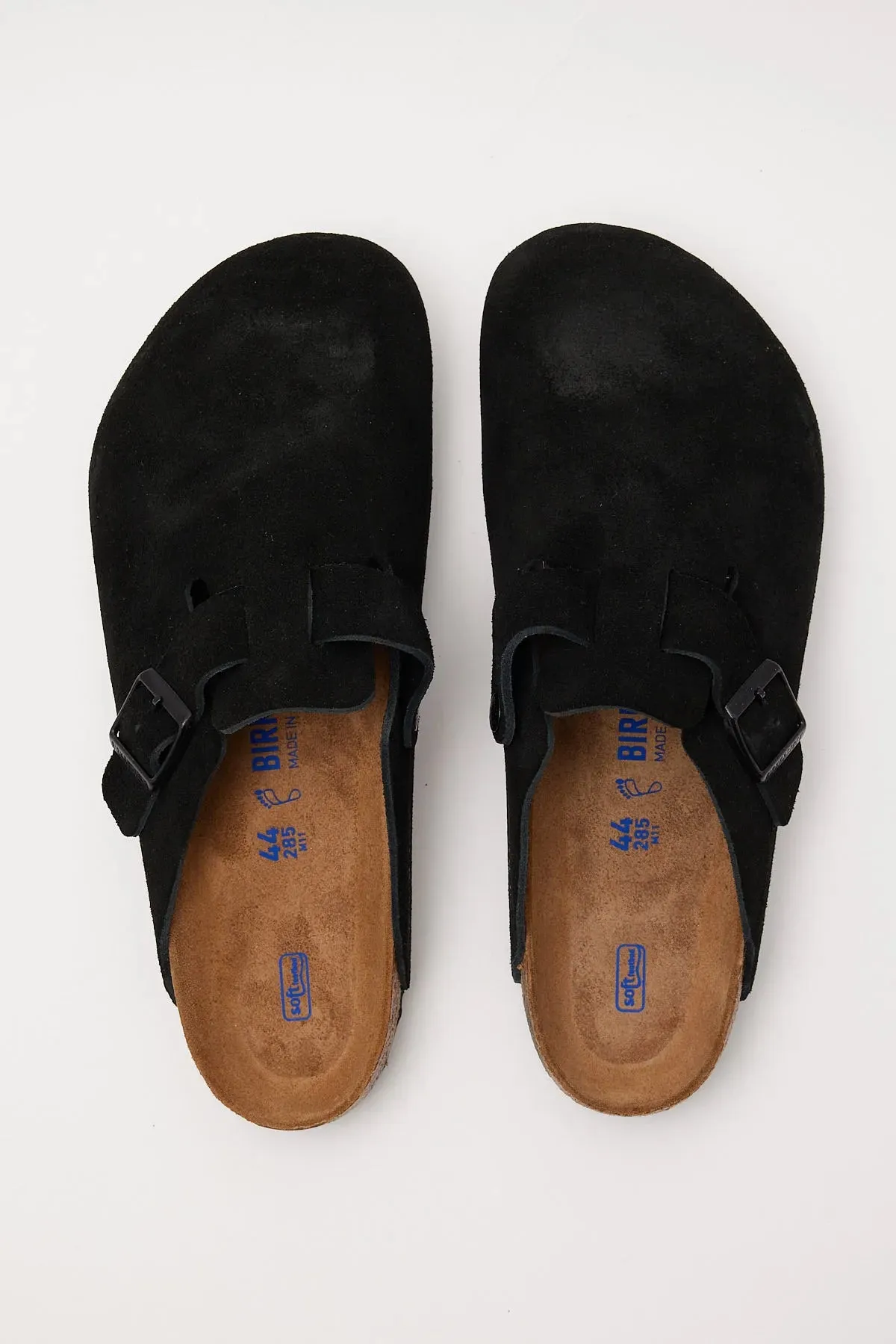 BIRKENSTOCK Boston Softbed Black Suede Leather Clog
