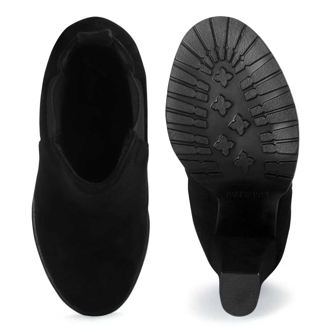 Block Heeled Boots in Black