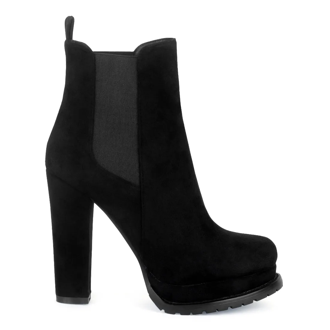Block Heeled Boots in Black