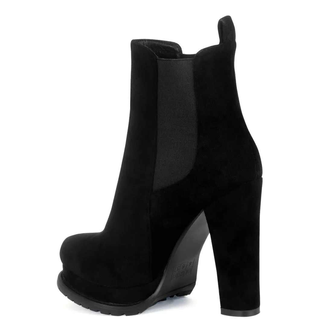 Block Heeled Boots in Black