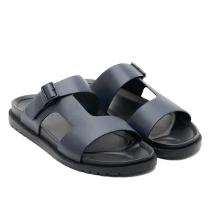 Blue Mens Comfortable Genuine Leather Arabic Sandals