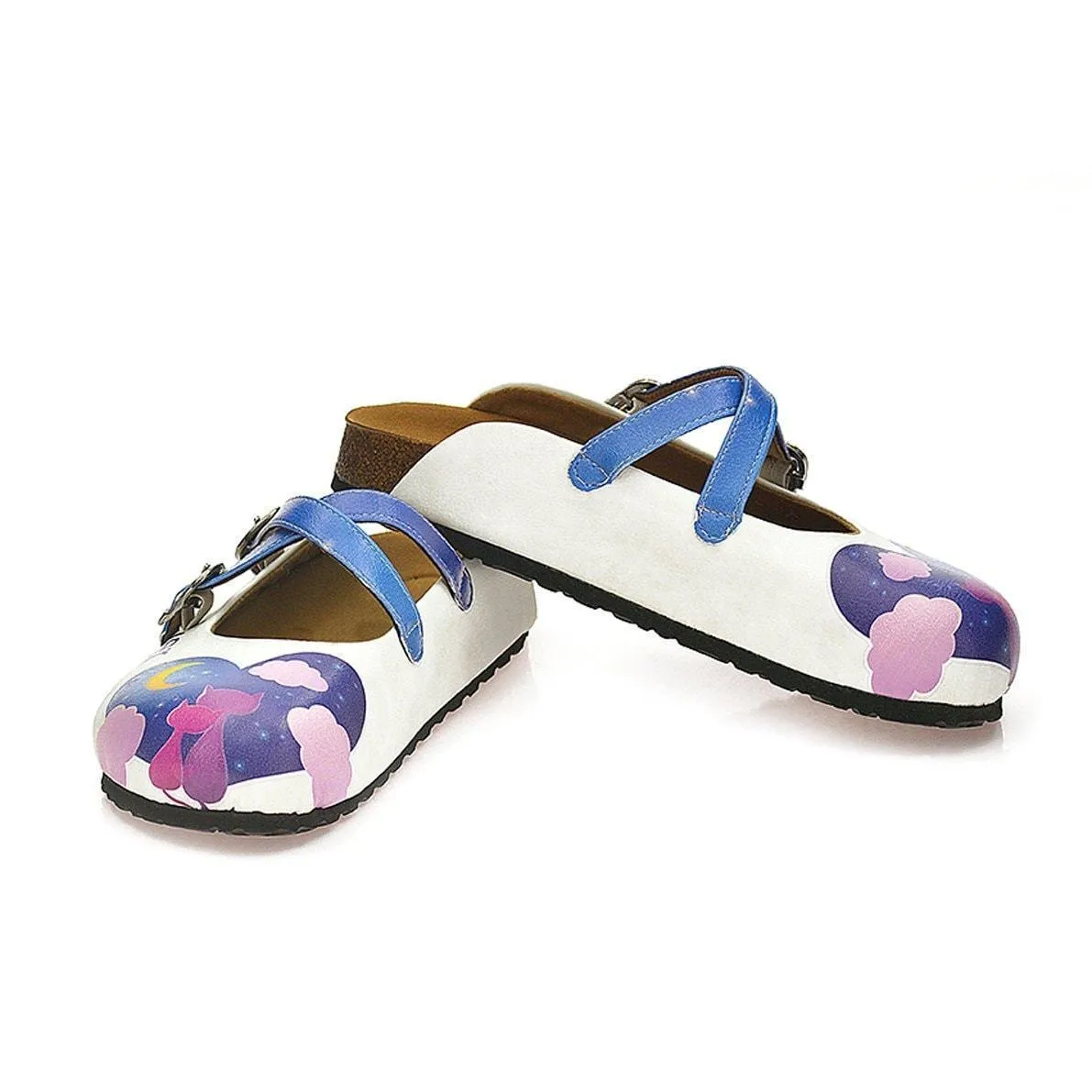Blue Nighttime Heart Clogs WCAL116