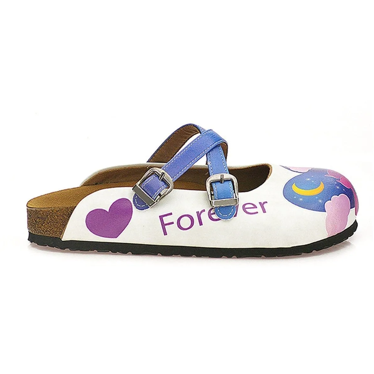 Blue Nighttime Heart Clogs WCAL116