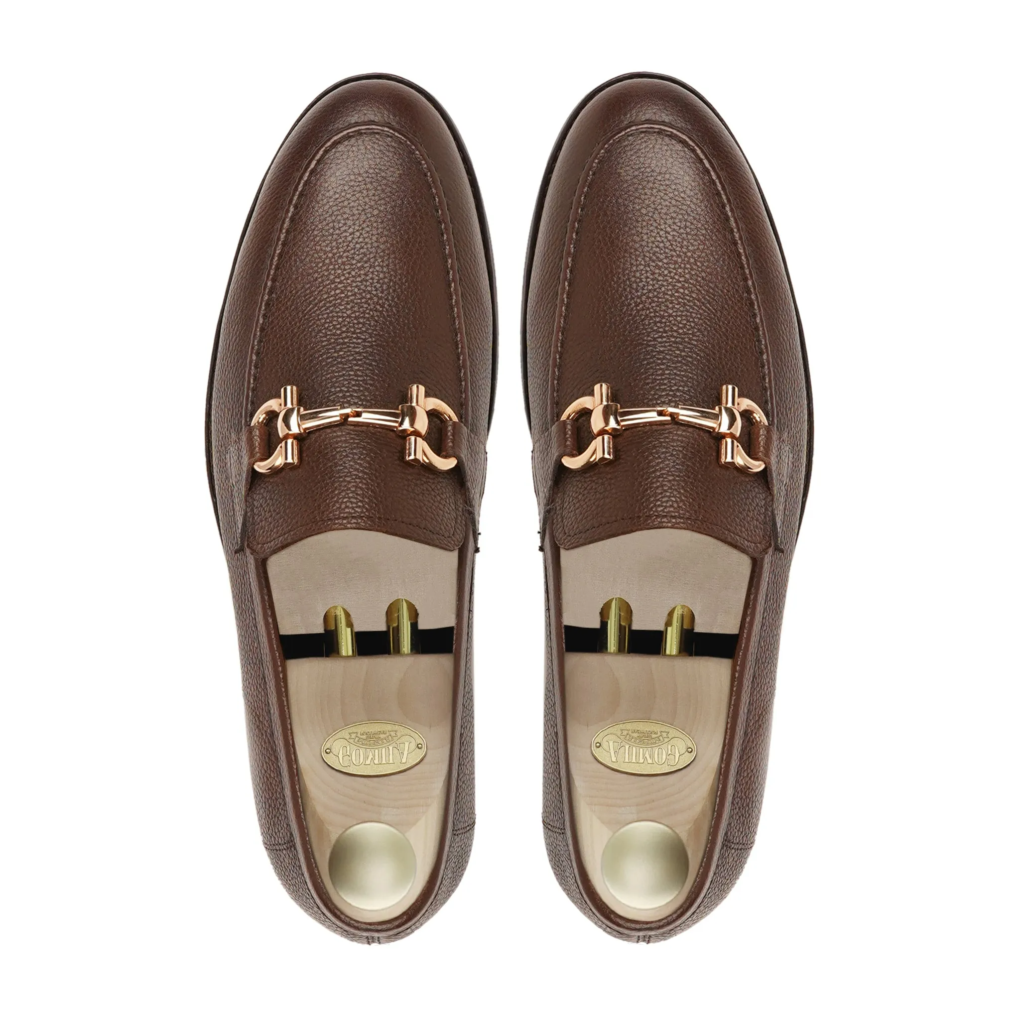 Bucharest - Men's Dark Brown Pebble Grain Leather Loafer