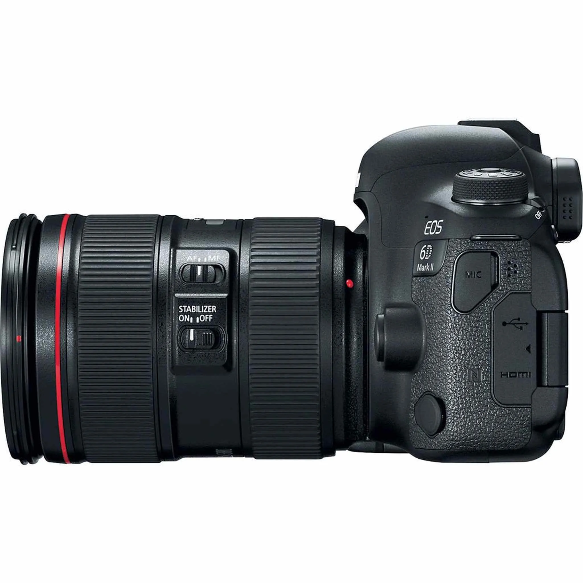Canon EOS 6D Mark II DSLR Camera with 24-105mm f/4L II Lens   Professional Battery Grip   4PC Macro Filter Kit   LED Kit Base Bundle