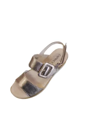 Caprice Platin Metallic Leather Sandal