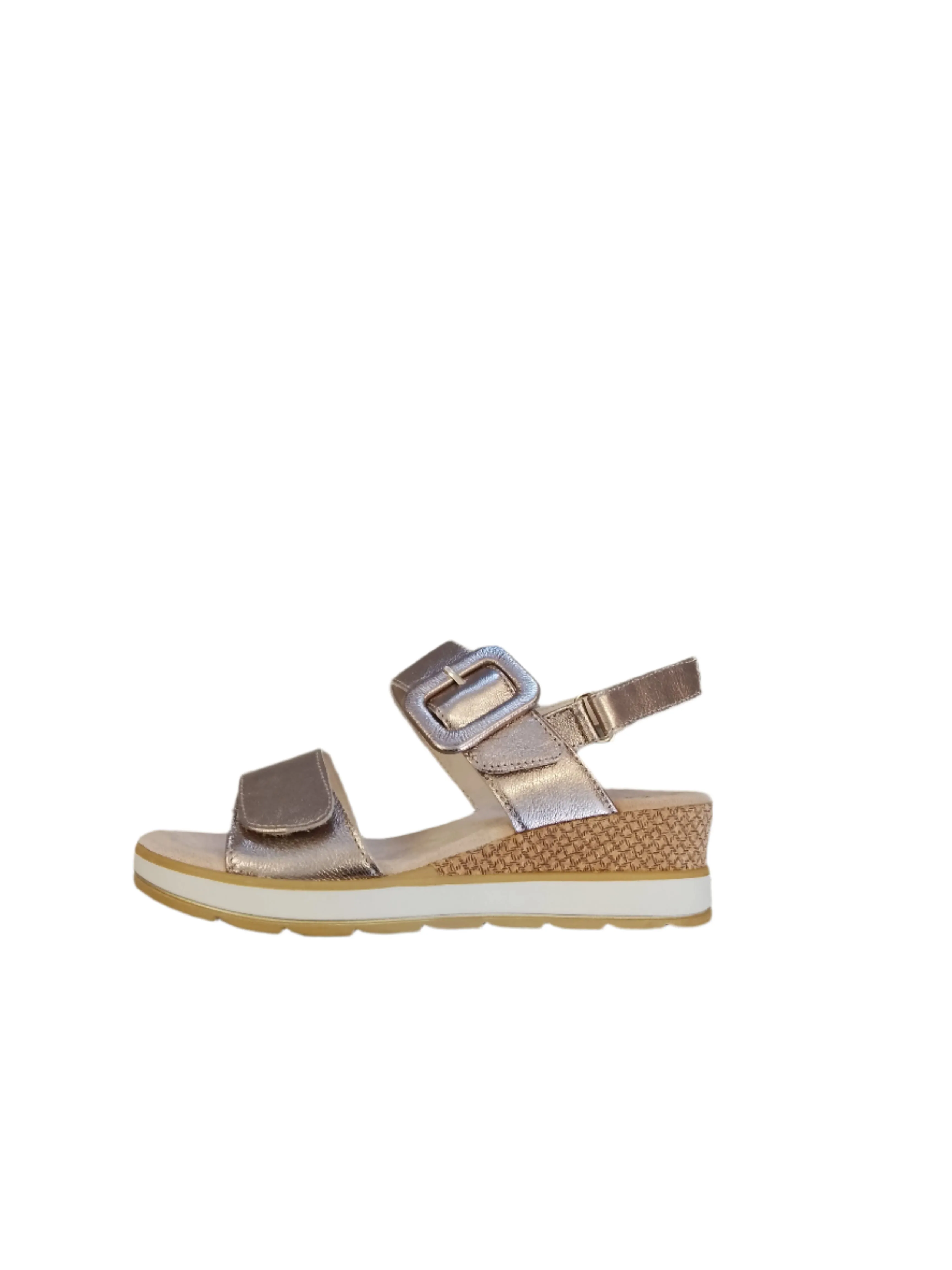 Caprice Platin Metallic Leather Sandal