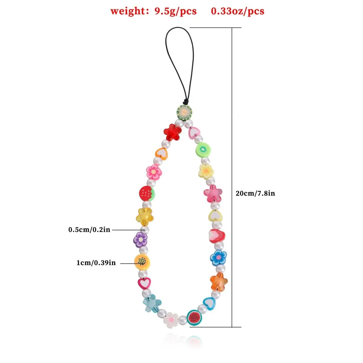 Colorful Polymer Clay Fruit Phone Charm