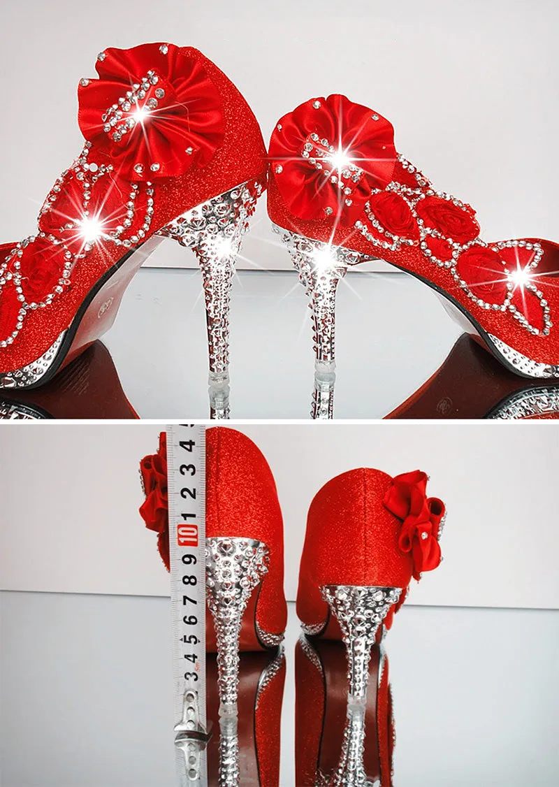 Colorful Wedding Shoes Women Pumps Sexy Ladies Super High Heels
