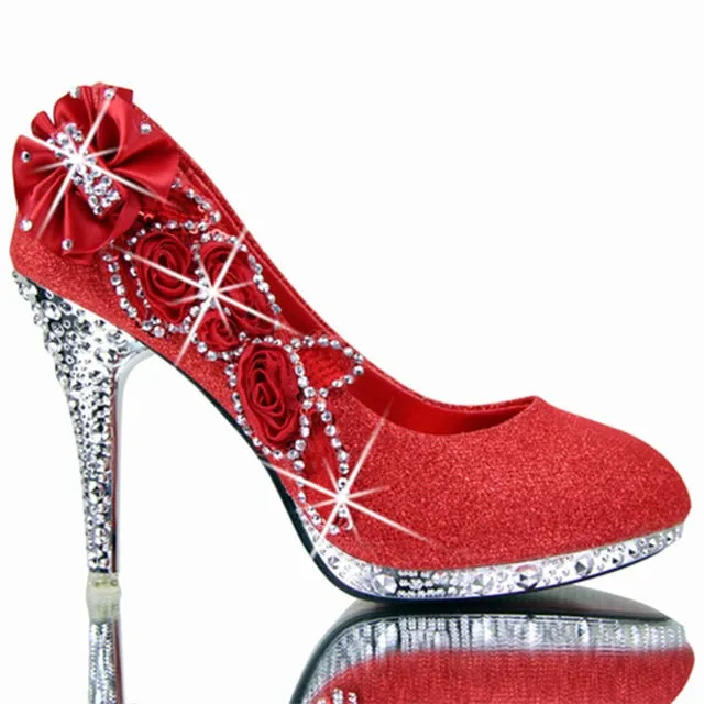 Colorful Wedding Shoes Women Pumps Sexy Ladies Super High Heels