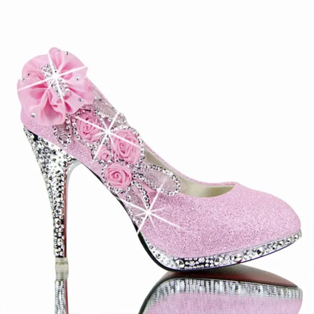 Colorful Wedding Shoes Women Pumps Sexy Ladies Super High Heels