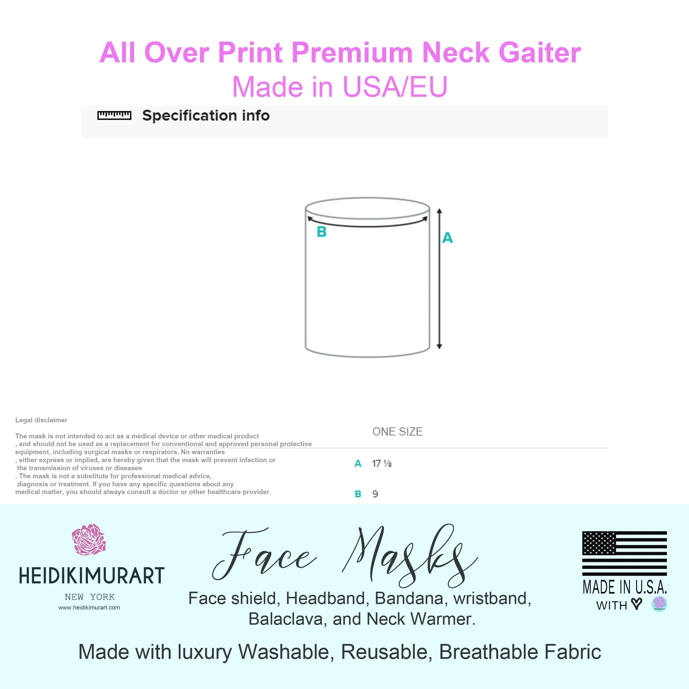 Custom Personalized Face Mask, Personalized "Add Your Own Image" Unisex Face Shield Neck Gaiter