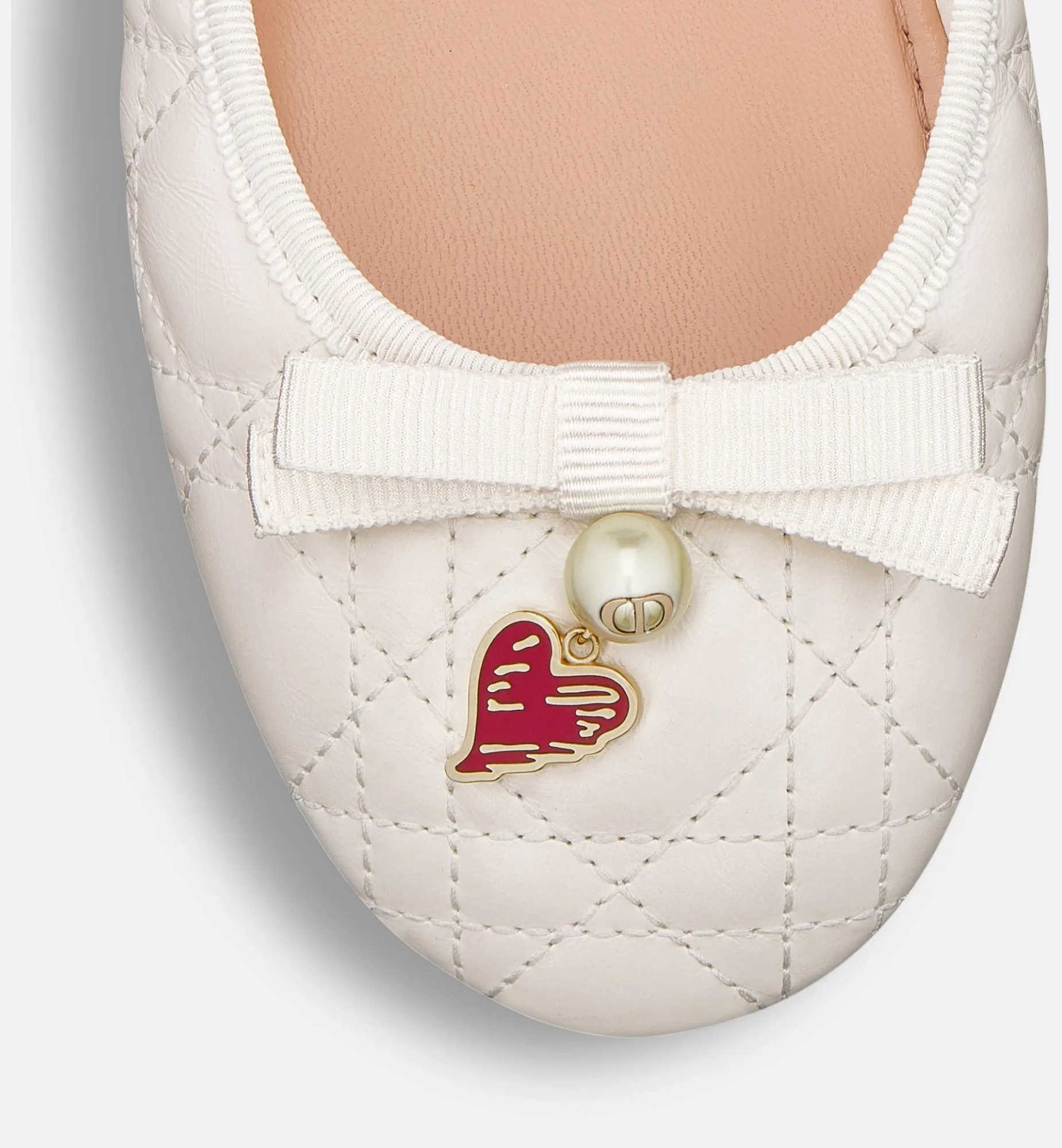 Dioramour Dior Ballet Flat White Quilted Cannage Calfskin