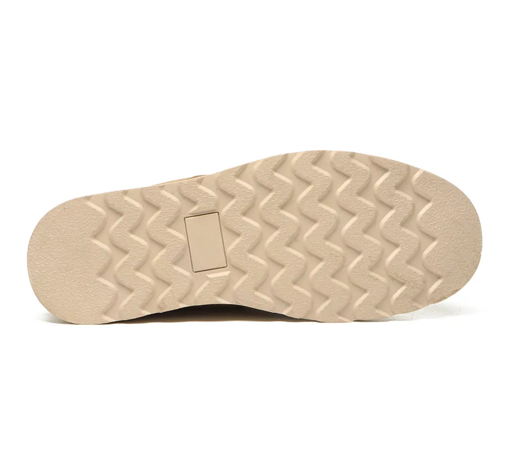 EVERAU® Lace Up Sheepskin Casual Men Shoes Trekker