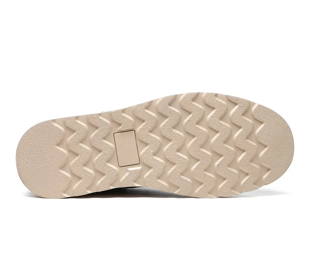 EVERAU® Lace Up Sheepskin Casual Men Shoes Trekker