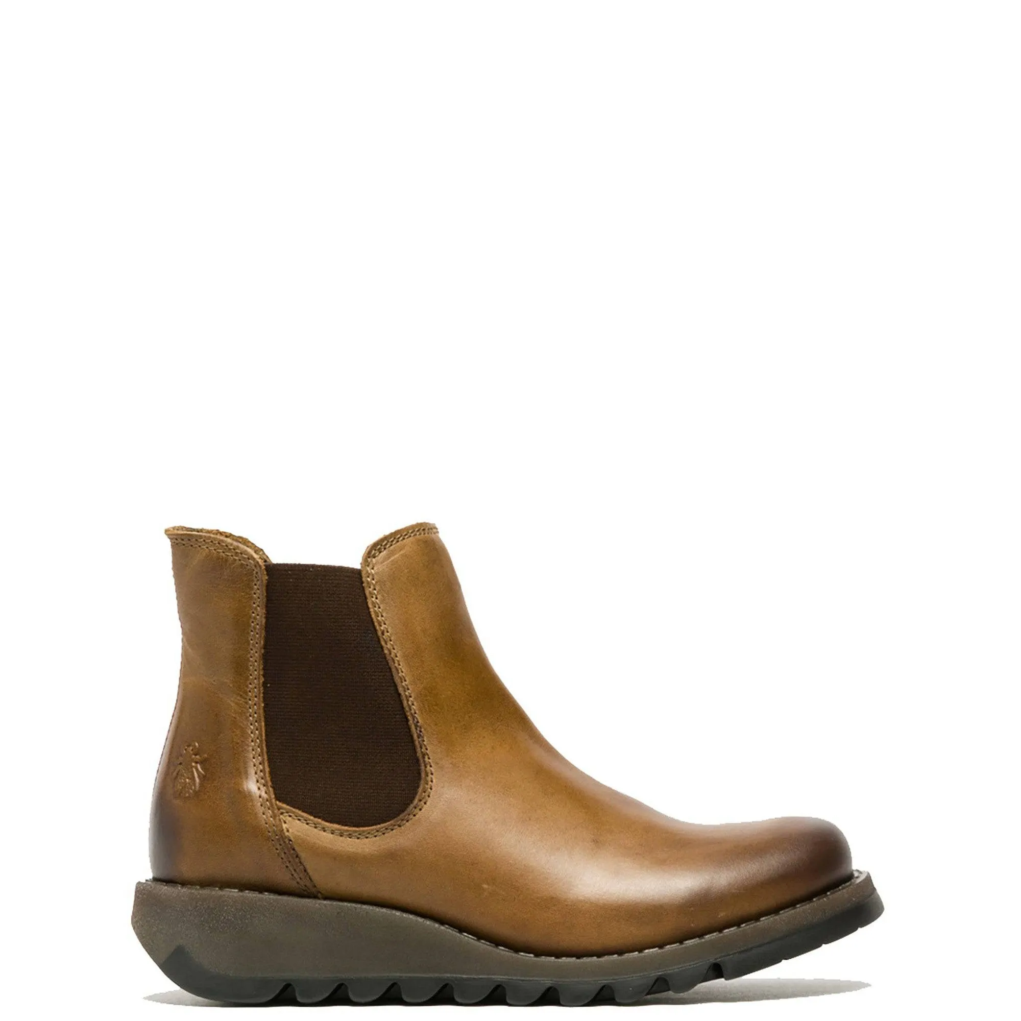 Fly London Salv Camel Leather Pull On Ankle Boots
