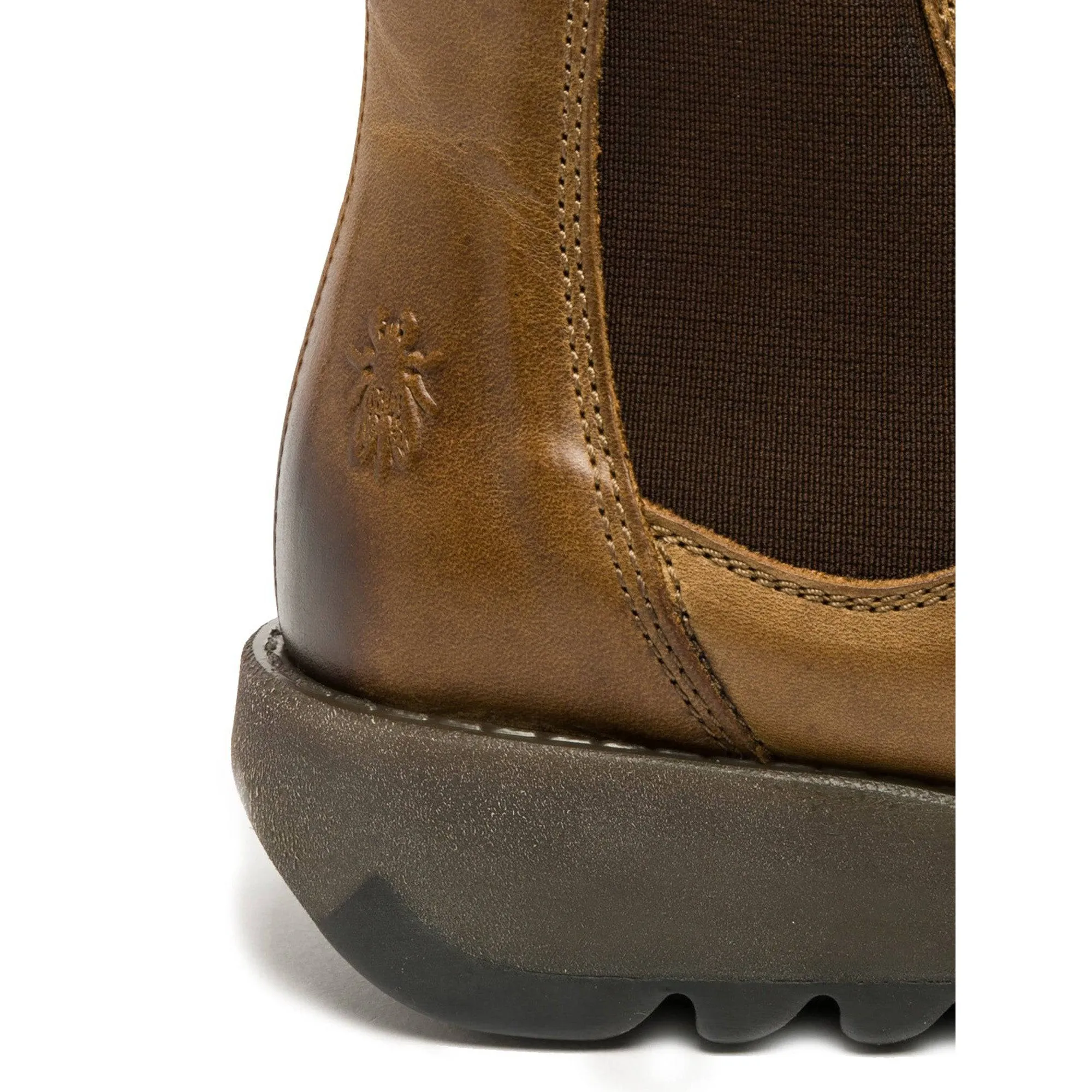 Fly London Salv Camel Leather Pull On Ankle Boots