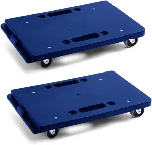 Furniture Dolly,Moving Dolly 4 Wheels Heavy Duty,16in-11in 500lbs Capacity,Furniture Movers Dollys with Wheels,Small Flat Cart with 2 Ropes, 2 Pack, Blue(Blue)