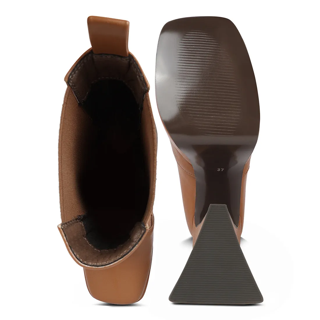 High Platform Block Heeled Chelsea Boot