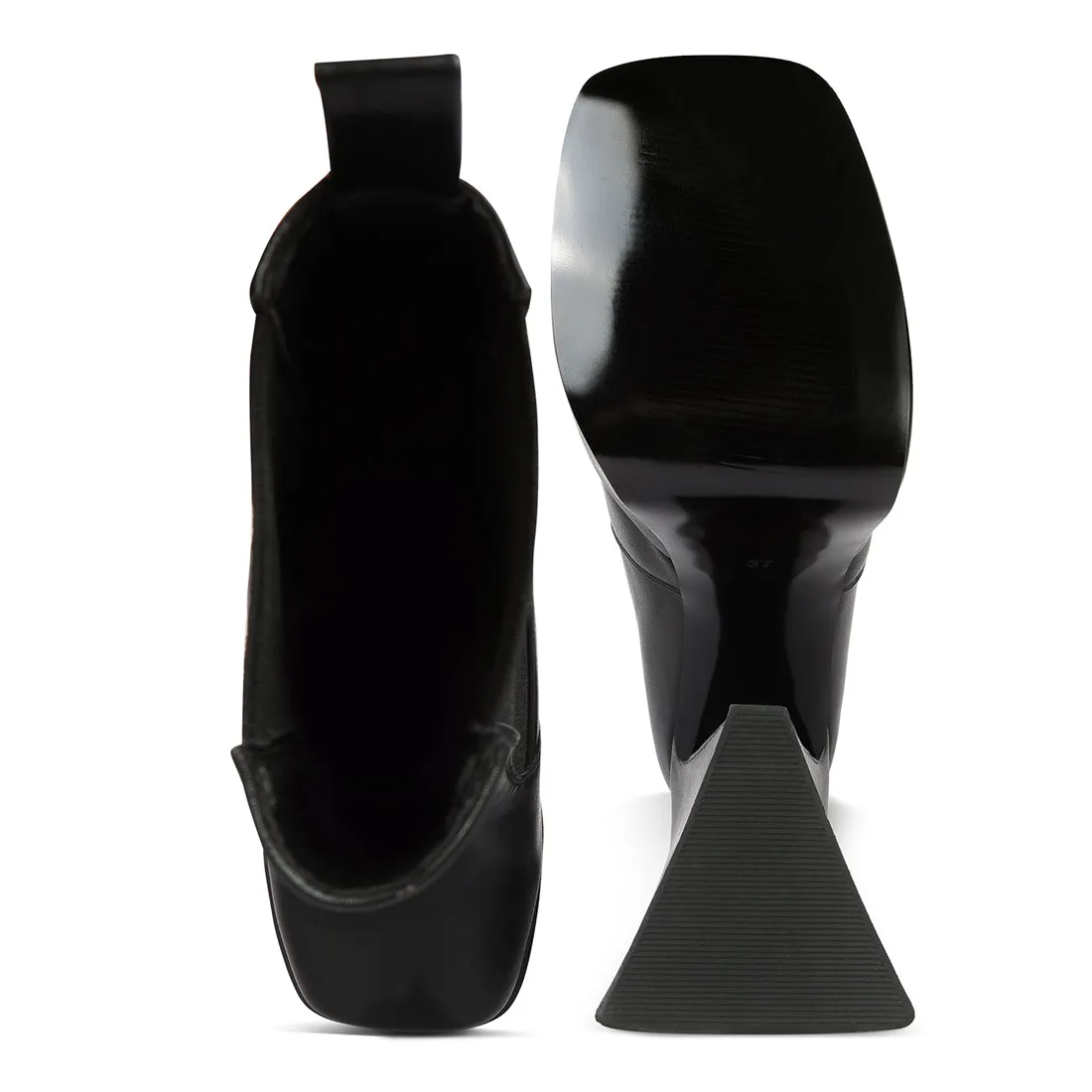 High Platform Block Heeled Chelsea Boot