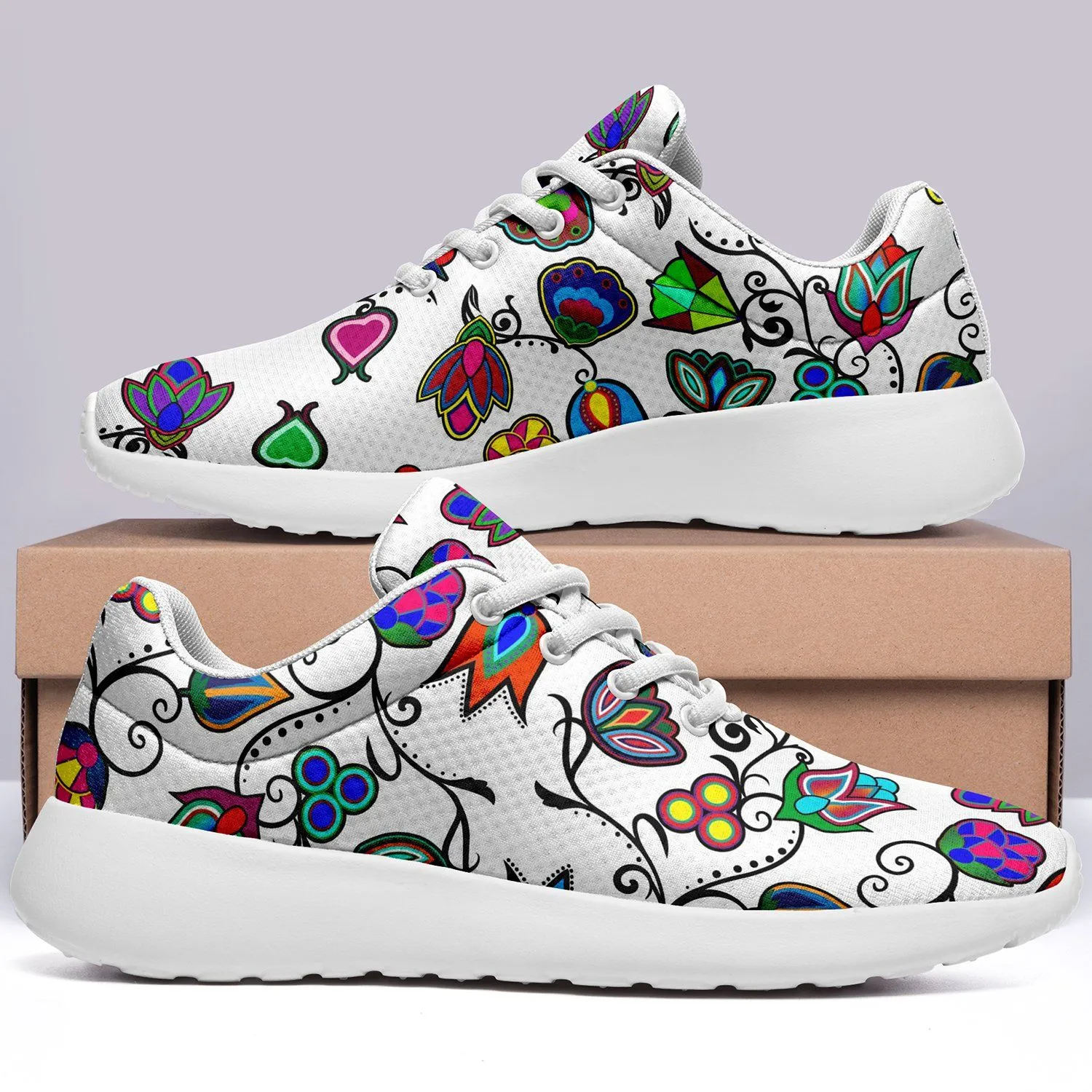 Indigenous Paisley White Ikkaayi Sport Sneakers