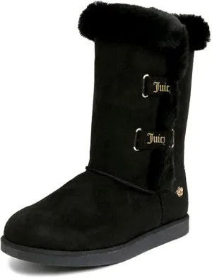 JUICY COUTURE Women's Tall Slip On Winter Snow Boots Warm & Insulated Fur Lining Comfortable Fashion Booties Size 8