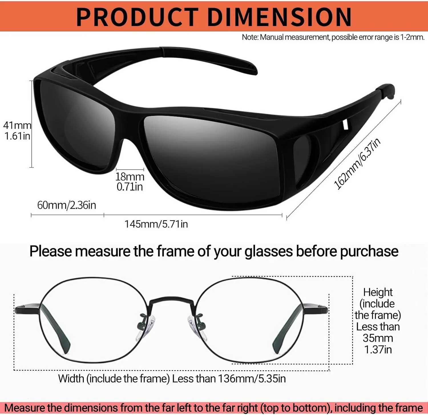 KANASTAL Fit Over Glasses for Men Women Polarized UV400 Protection Fashion Wrap Around Shades