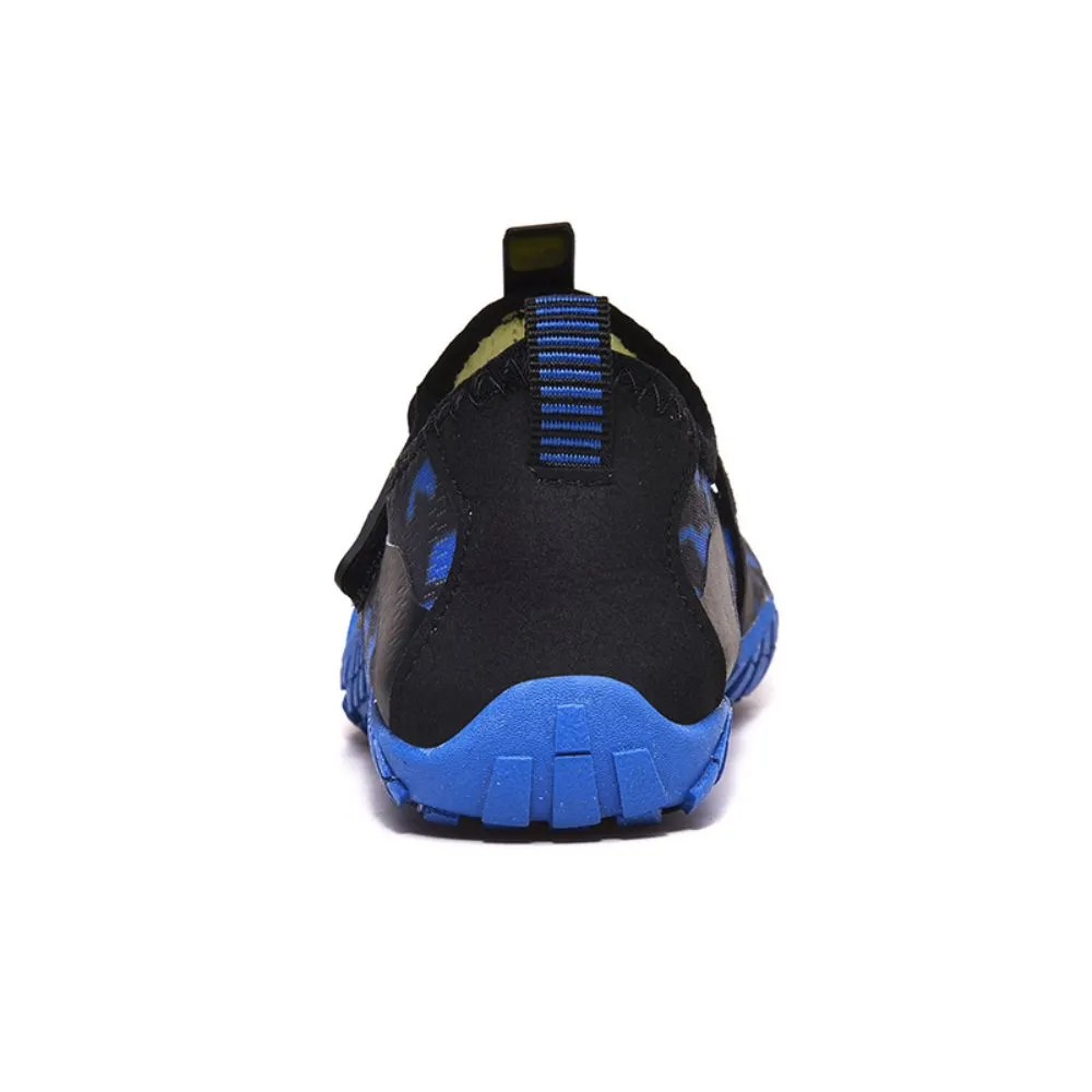 Kids' Water Shoes Barefoot Quick Dry Aqua Sports Boys Girls (Pattern Printed) - Blue Size BigKid US3 = EU34