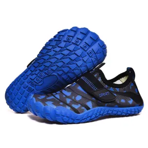Kids' Water Shoes Barefoot Quick Dry Aqua Sports Boys Girls (Pattern Printed) - Blue Size BigKid US3 = EU34