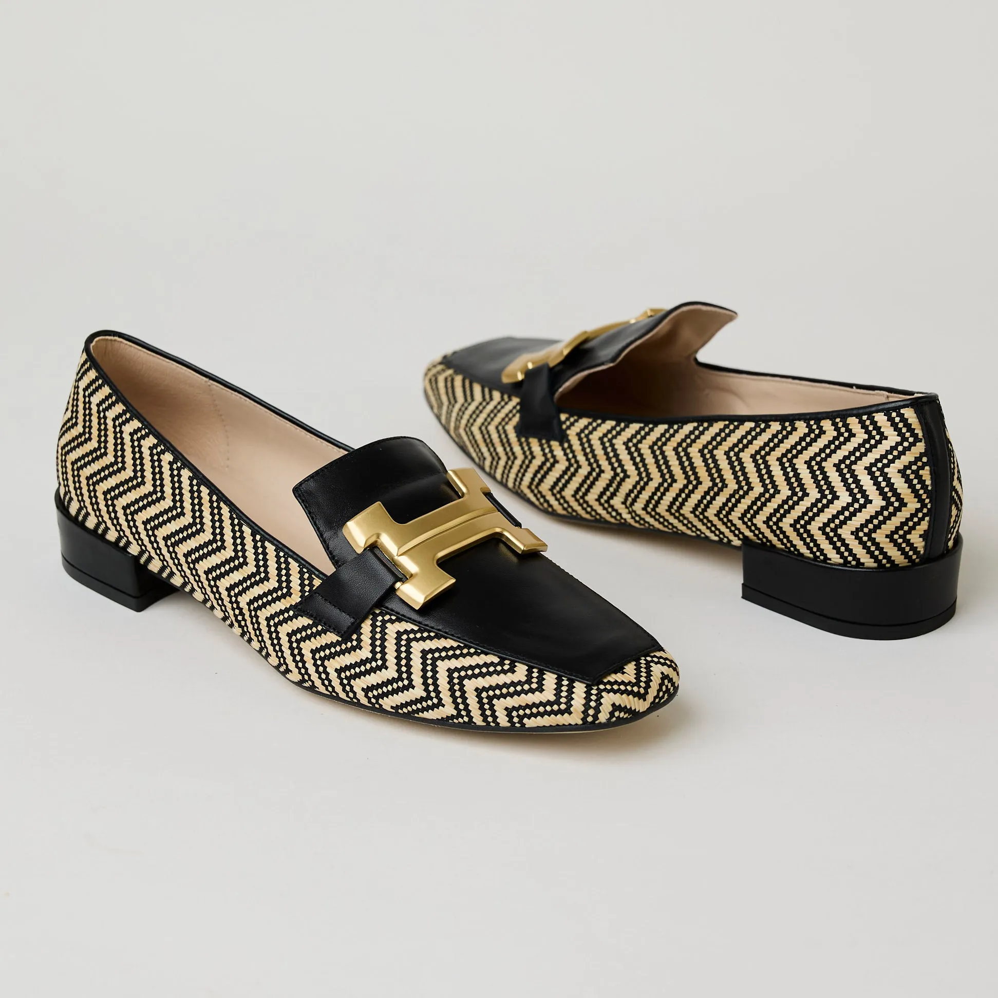 Marian Multi Black Leather Loafers