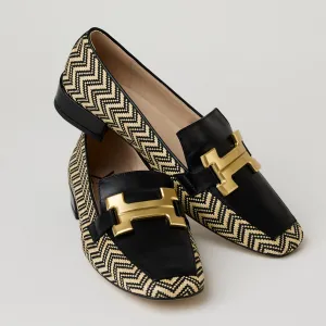 Marian Multi Black Leather Loafers