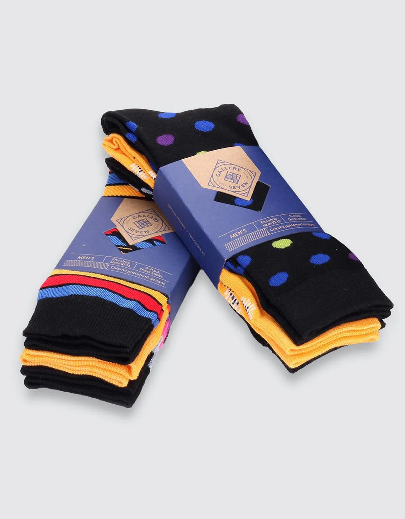 Men's Funky Colorful Dress Socks 6 Pack