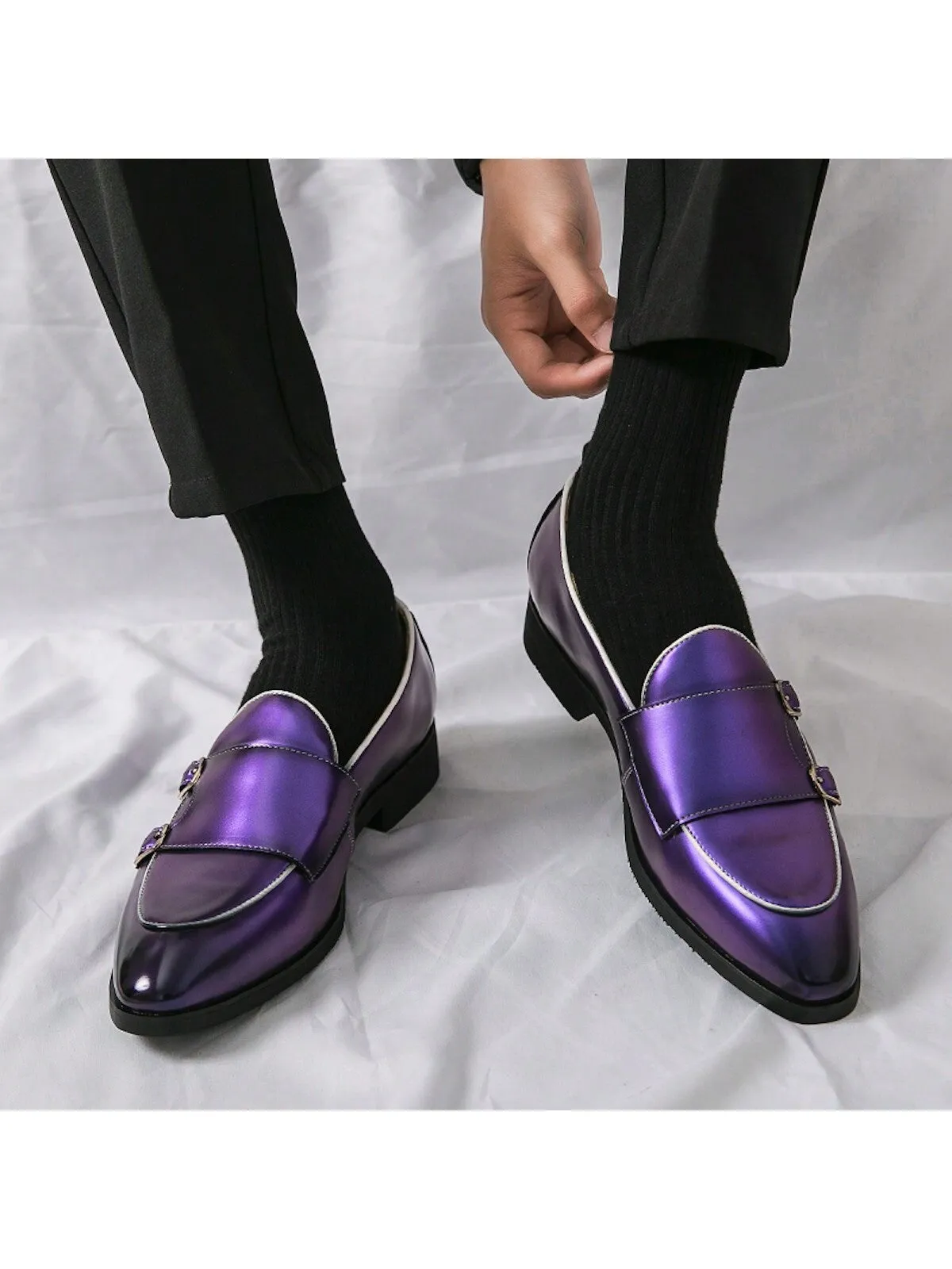 Men's New Fashion Loafers, Colorful Color Casual Leather Shoes