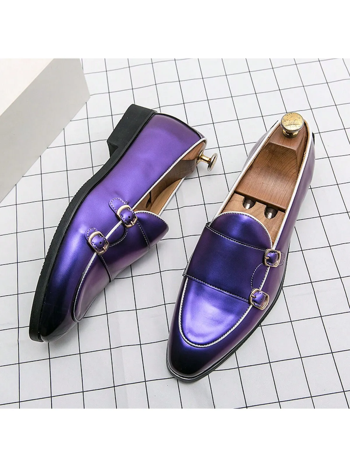 Men's New Fashion Loafers, Colorful Color Casual Leather Shoes
