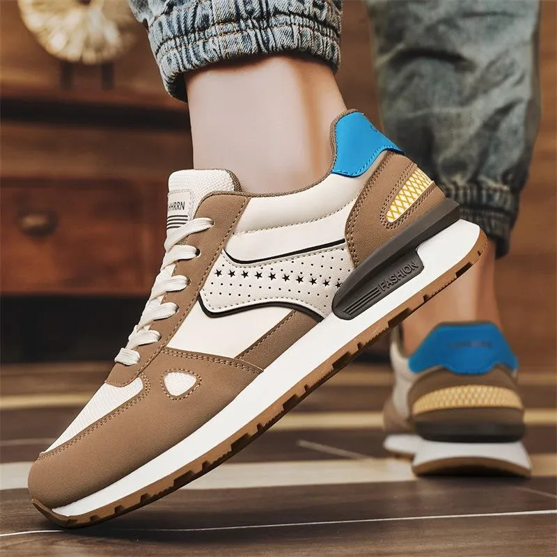 Men's new lightweight soft leather breathable outdoor casual shoes