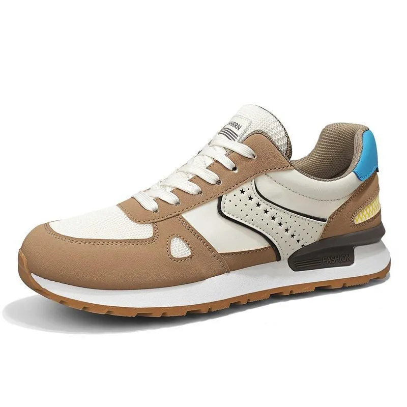 Men's new lightweight soft leather breathable outdoor casual shoes