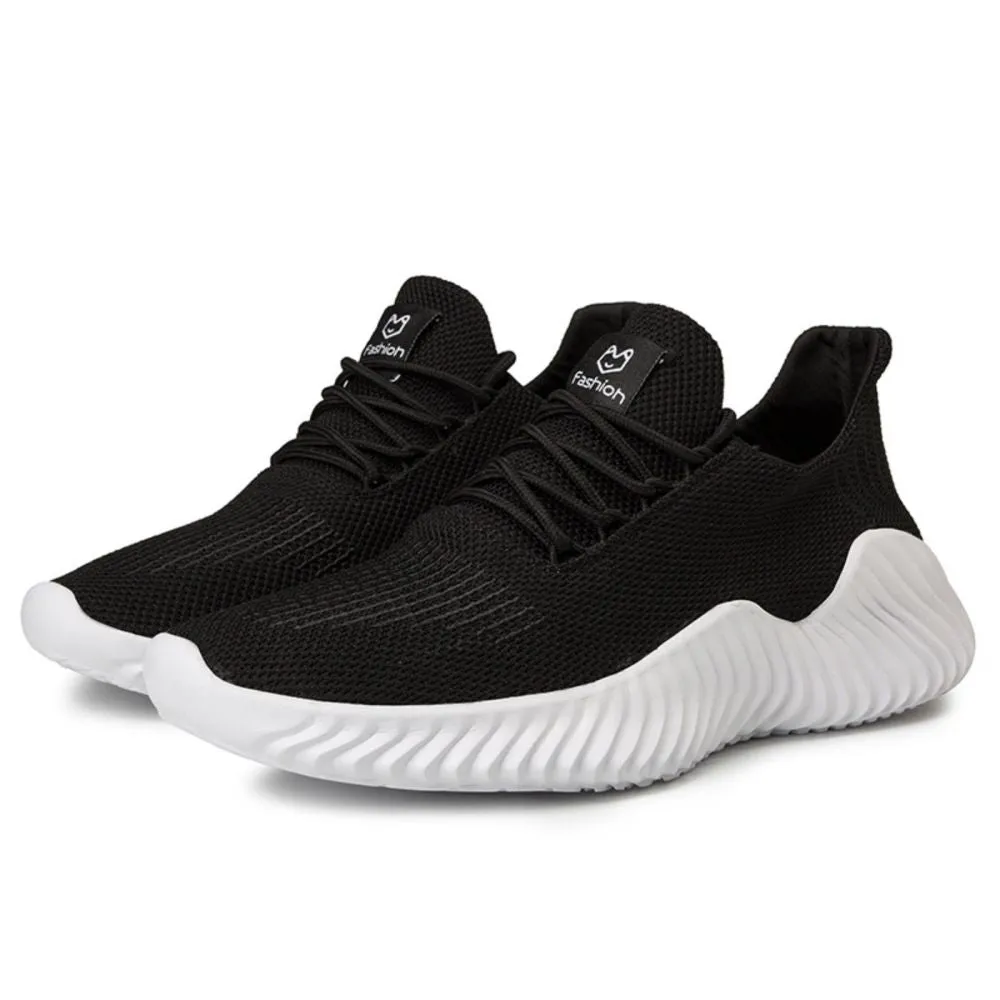 Men’s Sneakers Outdoor Road Shoes Breathable Lightweight Non-Slip - Black Size US10.5 = EU45