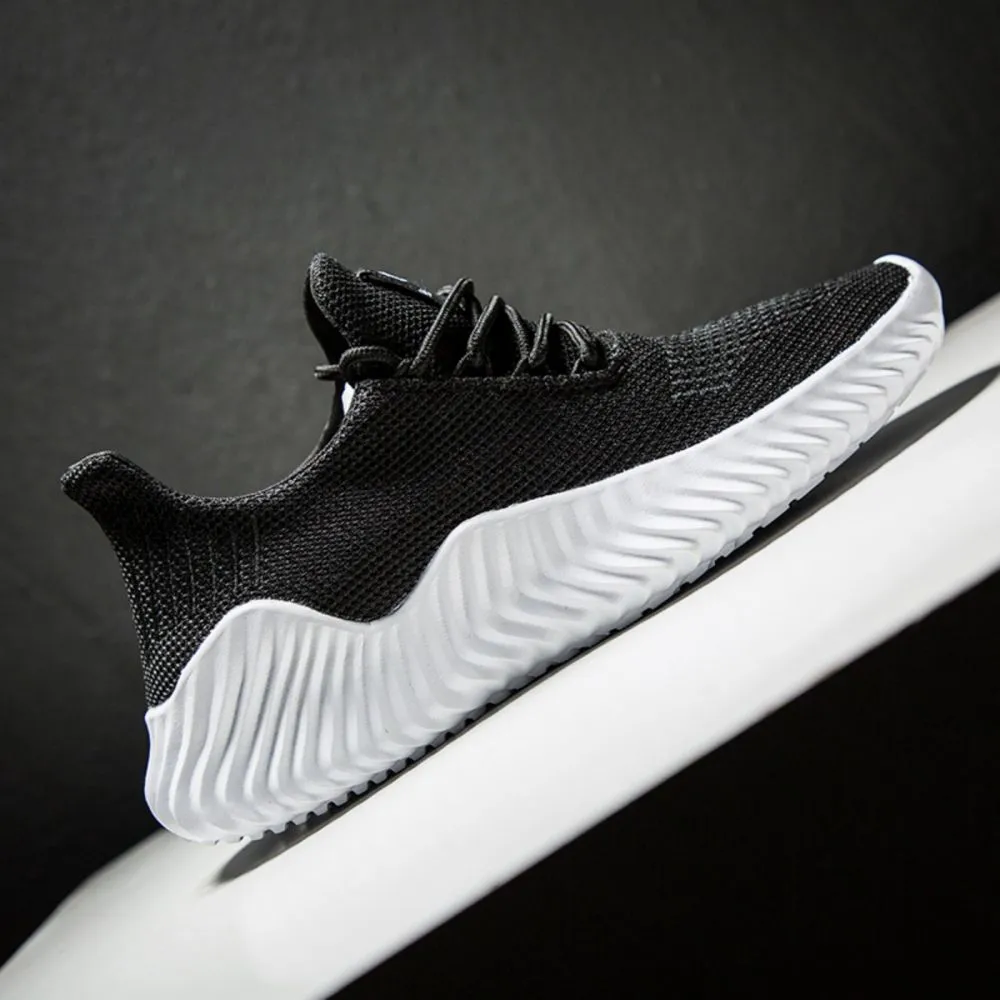 Men’s Sneakers Outdoor Road Shoes Breathable Lightweight Non-Slip - Black Size US10.5 = EU45