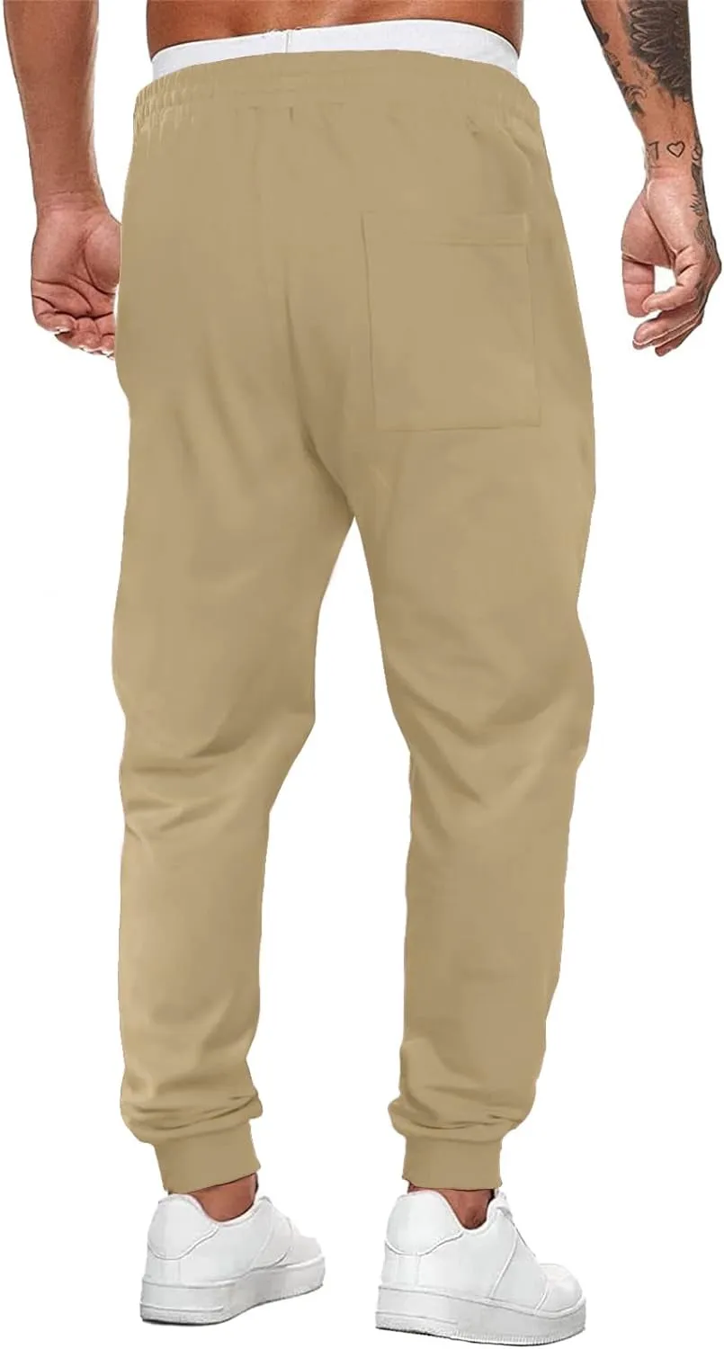 Mens Sweatpants Lightweight Slim Fit Drawstring Waist with Pockets Joggers for Men Workout, Running, Gym