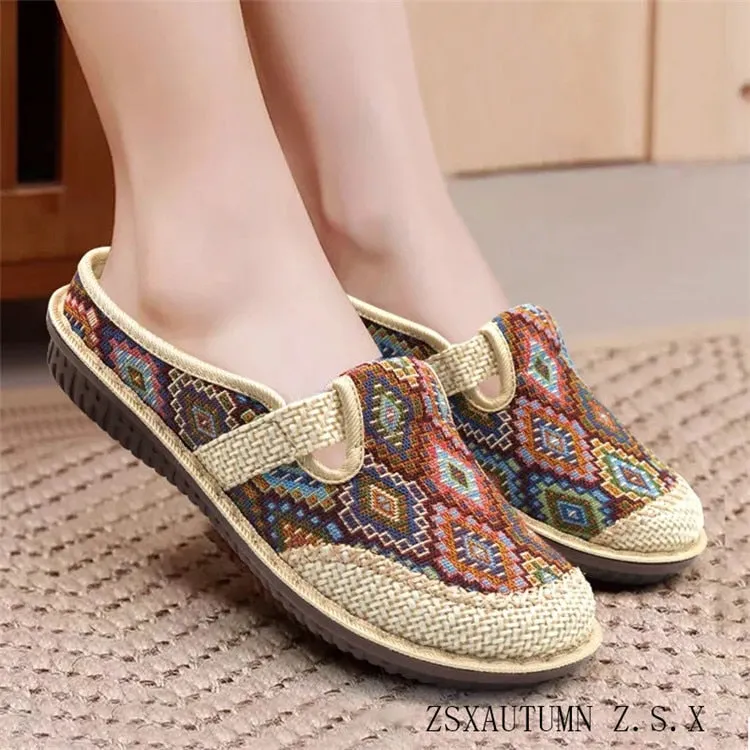 Nanccy Weaving Breathable Loafers  Comfortable Walking Casual Flats Shoes WF08
