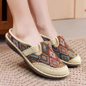 Nanccy Weaving Breathable Loafers  Comfortable Walking Casual Flats Shoes WF08