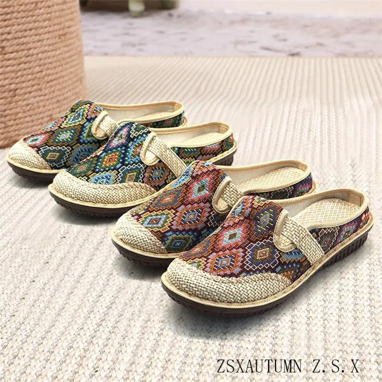 Nanccy Weaving Breathable Loafers  Comfortable Walking Casual Flats Shoes WF08