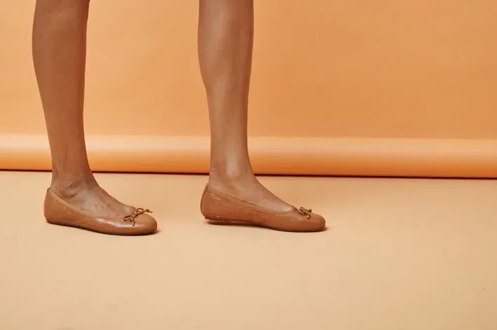 Natalie Tan Croc leather ballet flat